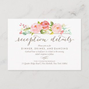 Rosen-Garten-Blumen-Empfang Hochzeitskarte Einladung