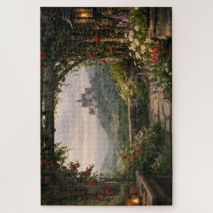 Rosen-Garten-Torbogen-Schloss-Puzzle