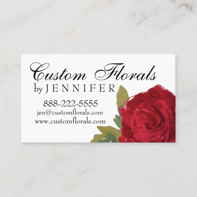 Rosen-Geschäfts-Karte, Florist, Friseur Terminkarte (Vorderseite)