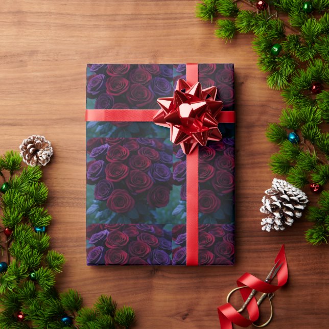 Rosen Geschenkpapier (Feiertagsgeschenk)