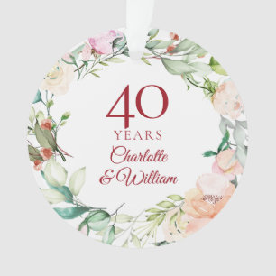 Rosen-Girlande-Blumen-40. Rubinhochzeit Ornament