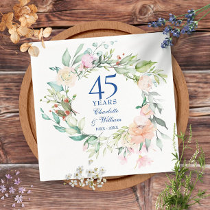Rosen Girlande Blumen 45. 65. Hochzeitstag Serviette