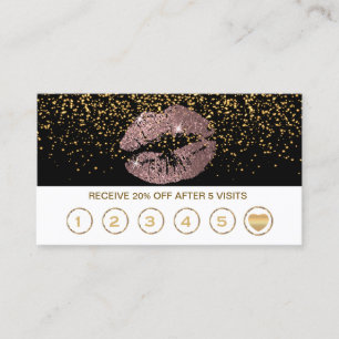 Rosen-Glitzer-Lippenloyalitäts-Karten auf Treuekarte