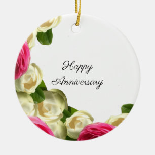 Rosen Glückliches Hochzeitsjubiläum Ornament