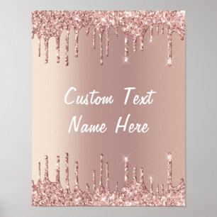 Rosen Gold Blush Glitzer Tropfen Gedicht für benut Poster