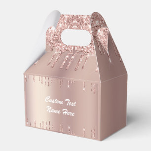 Rosen Gold Blush Glitzer Tropfen Ihr Text-Gefällig Geschenkschachtel