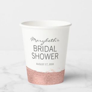 Rosen Gold Brushstroke Brautparty Paper Cup Pappbecher