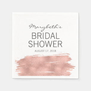 Rosen Gold Brushstroke Brautparty Paper Napkin Serviette