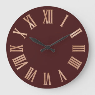 Rosen-Gold Burgunder kupfernes metallisches Große Wanduhr