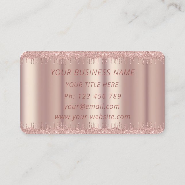 Rosen Gold Business Card Benutzerdefinierte Textin Visitenkarte (Rückseite)