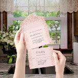 Rosen gold Erröten Glitzer Geburtstag uAwg All In One Einladung<br><div class="desc">Rose Gold,  rot gefärbt,  mit Imitaten Glitzer Glitzern im Inneren dekoriert. Personalisieren und hinzufügen von Namen,  Party-Details,  UAWG,  Rücksendeadresse und Namen.</div>