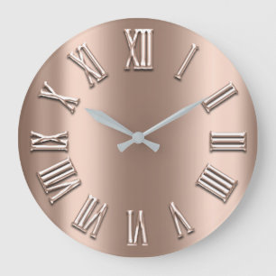 Rosen-Gold erröten Metalldünne silberne römische Große Wanduhr