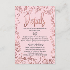 Rosen Gold Floral Glitzer Ombre Rosa Details Begleitkarte