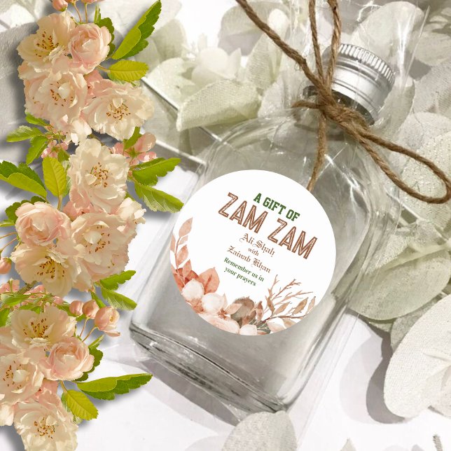 Rosen Gold Floral Zam Zam Runder Aufkleber (Von Creator hochgeladen)