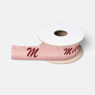 Rosen Gold Funkelnd, benutzerdefinierter Letter Ih Satinband