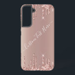 Rosen Gold Glitzer Benutzerdefinierter Text Person Samsung Galaxy Hülle<br><div class="desc">Personalisierte Samsung Galaxy Hüllen oder iPhone Fälle mit Rose Gold Blush Glitzer Sparkle Tropfen Custom Text Pink Modern - Fügen Sie Ihren einzigartigen Text / Name oder Entfernen Text - Make Your Special Gift - Neu vergrössern und verschieben oder entfernen und fügen Sie Text / Elemente mit Anpassungstool. Design von...</div>