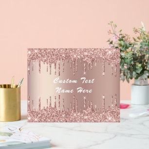 Rosen Gold Glitzer Benutzerdefinierter Textname Ak Acrylschild