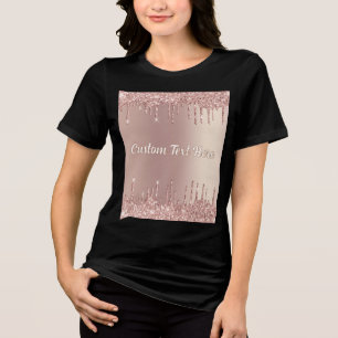 Rosen Gold Glitzer Funkelnd benutzerdefinierter Te Tri-Blend Shirt