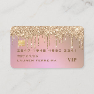 Rosen Gold Glitzer Kreditkarte Business Card Visitenkarte