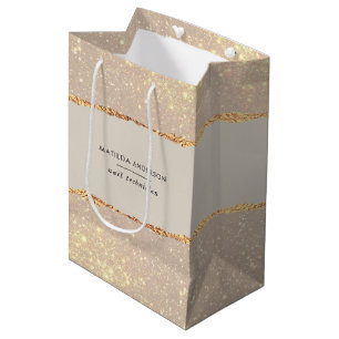 Rosen gold Glitzer rosa modernes, elegantes Budget Mittlere Geschenktüte