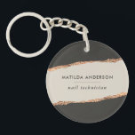 Rosen gold Glitzer Schwarz Modernes, elegantes Bud Schlüsselanhänger<br><div class="desc">Modernes Budget elegante Rose Gold Effekt Schwarz und natürliche Business Packing und danke Ihnen für die Gabe Tag.</div>