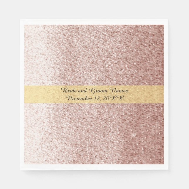 Rosen Gold Imitate Glitzer Gold Band Serviette (Vorderseite)