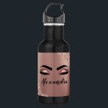 Rosen Gold Rosa Monogram Glitzer Eyelashes Edelstahlflasche<br><div class="desc">Rose Gold - Rosa Imitate Foil Metallic Sparkle Glitzer gebürstete Metal Monogram Name and Initial Eyelashes (Lashes), Eyelash Extensions and Eyes Water Bottle. Das macht den perfekten 16 Geburtstag, Hochzeit, Brautparty, Jubiläum, Babydusche oder Junggeselinnen-Abschied Geschenk für jemanden, der sein Zimmer im trendigen coolen Stil dekoriert.</div>