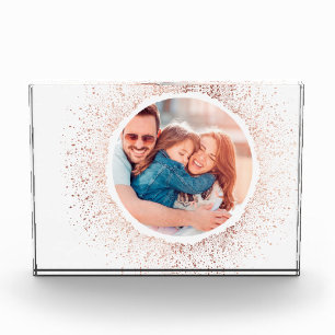 Rosen Gold Snowflake Weihnachtsfeiertag Foto Block