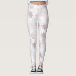 Rosen-Gold-u. Marmor-Schneeflocke-Weihnachtsmuster Leggings<br><div class="desc">Moderner Weihnachtsentwurf im Imitat-Rosengold und im weißen Marmor.</div>