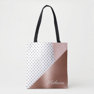 Rosen-Gold und Punkte Tasche