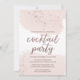 Rosen Gold Weihnachtscocktail Party Einladung
