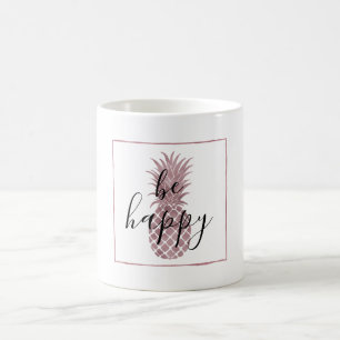 Rosen-Goldananas ist- glücklich Kaffeetasse