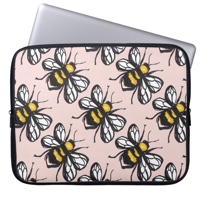 Rosen-Goldbescheidener Hummel-Laptop-Kasten Laptopschutzhülle (Vorderseite)