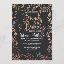 Rosen-GoldblumengoldGlitzer Ombre Brunch sprudelnd Einladung