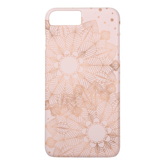 Rosen-Goldblumenmandala-Geldstrafe-Imitat-Folie Case-Mate iPhone Hülle (Rückseite)