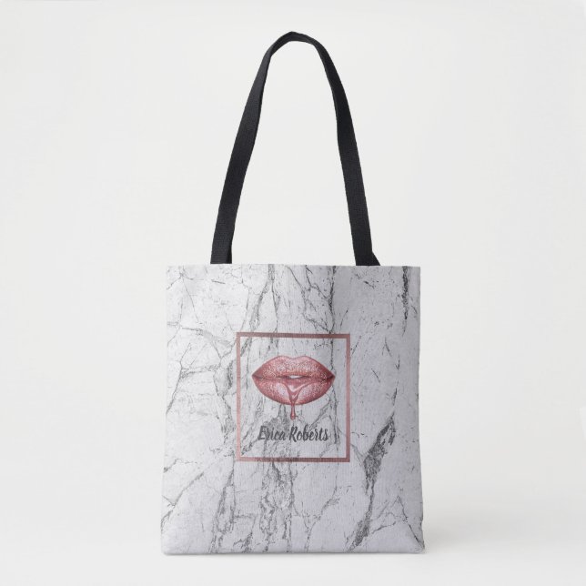 Rosen-Goldbratenfett-Lippenweißer Tasche (Vorderseite)