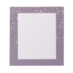 Rosen-Goldconfetti des eleganten Kükens punktiert Notizblock