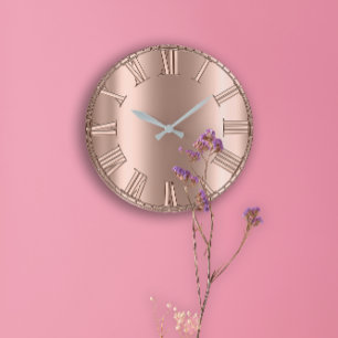 Rosen-Goldentlastungs-Metall erröten silberne Große Wanduhr