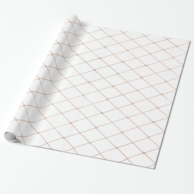 Rosen-Goldgeometrisches Diamant-Muster Geschenkpapier (Ungerollt)