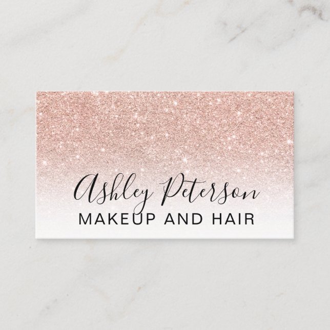 Rosen-GoldGlitter der eleganten Typografie des Visitenkarte (Vorderseite)
