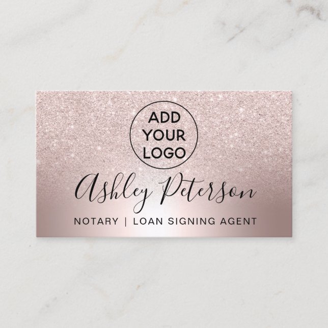 Rosen-GoldGlitter der Notarlogotypographie Visitenkarte (Vorderseite)