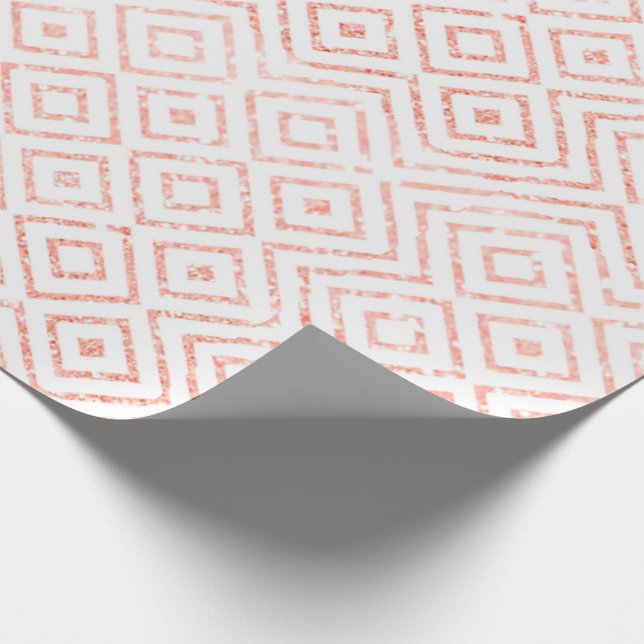 Rosen-GoldGlitzer-Diamanten Geschenkpapier (Ecke)