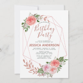 Rosen-GoldGlitzer-geometrisches Einladung