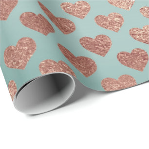 Rosen-GoldGlitzer-metallische tadellose blaue Geschenkpapier