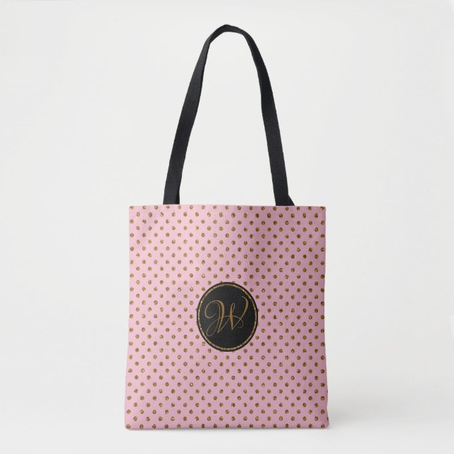 Rosen-GoldGlitzer-Polka-Punkte der Tasche (Vorderseite)