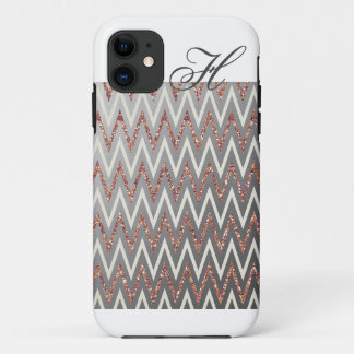 Rosen-GoldGlitzer-Zickzack Monogramm iPhone Fall Case-Mate iPhone Hülle