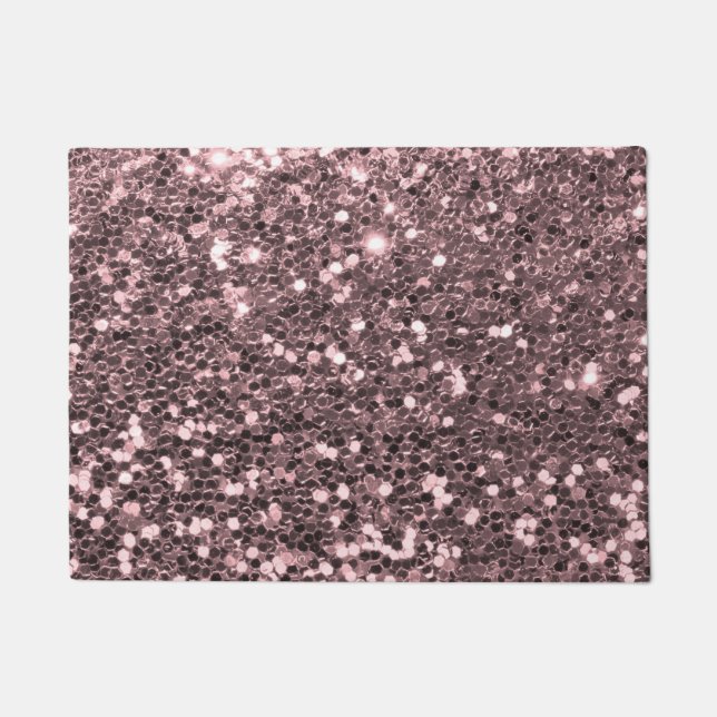 Rosen-GoldImitat-Glitzer-Glitzern Fußmatte (Vorderseite)