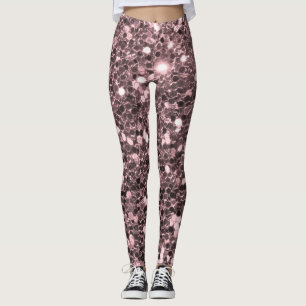 Rosen-GoldImitat-Glitzer-Glitzern Leggings