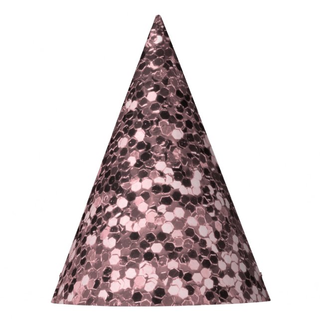 Rosen-GoldImitat-Glitzer-Glitzern Partyhütchen (Vorderseite)