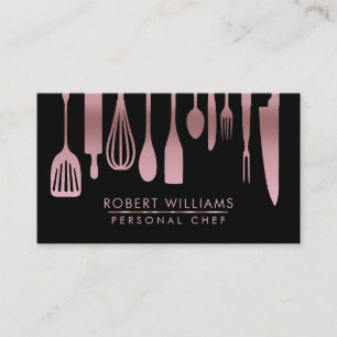 Rosen-GoldKochs-Küche bearbeitet Glitzer-Imitat Visitenkarte